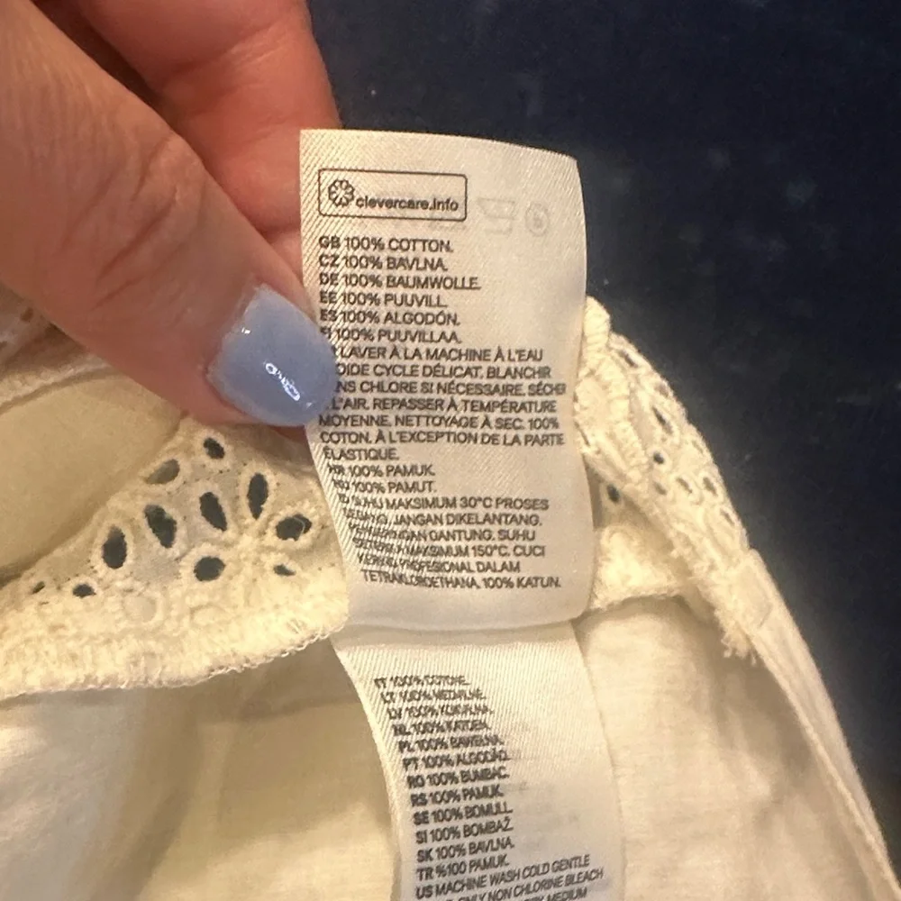 H&M White Lace Halter Corseted‎ Crop Top with V Hem Size 8 - Picture 8 of 8